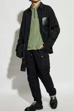 Balmain ZIELONY Polo z logo
