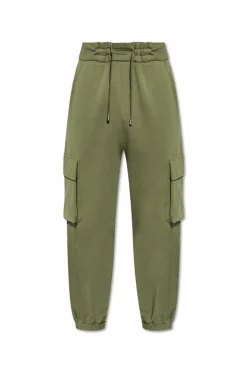 Balmain ZIELONY Spodnie dresowe z logo