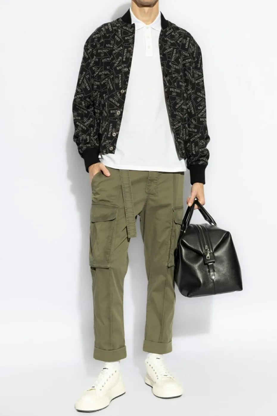 Balmain ZIELONY Spodnie typu `cargo`