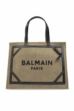 Balmain ZIELONY Torba z logo typu ‘shopper’
