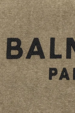 Balmain ZIELONY Torba z logo typu ‘shopper’