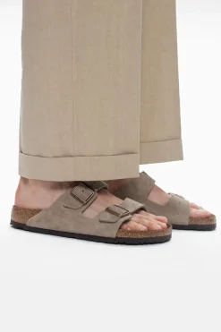 Birkenstock beżowy Zamszowe klapki ‘Boston BS’
