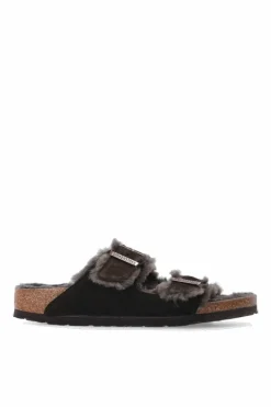 Birkenstock BRĄZOWY Klapki ‘Arizona Shearling’