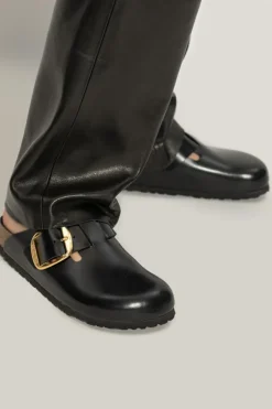 Birkenstock CZARNY Klapki `Boston Big Buckle`