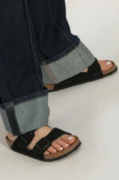 Birkenstock CZARNY Klapki ‘Arizona Rivet Logo’