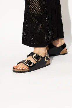 Birkenstock CZARNY Sandały ‘Milano Big Buckle’