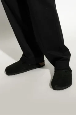 Birkenstock CZARNY Zamszowe klapki ‘Boston VL’
