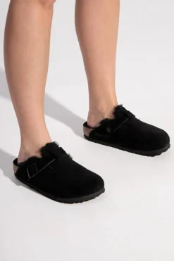 Birkenstock CZARNY Zamszowe klapki ‘Boston VL’
