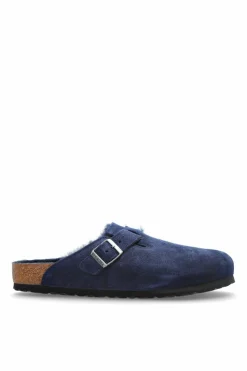 Birkenstock GRANATOWY Klapki `Boston VL/Shearling`