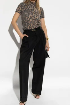 Blumarine beżowy Top z motywem zwierzęcym