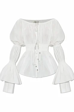 Blumarine BIAŁY Top z marszczeniami