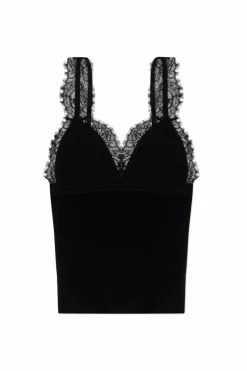 Blumarine CZARNY Prążkowany top