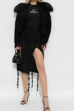 Blumarine CZARNY Spódnica z dekoracyjnym wykończeniem