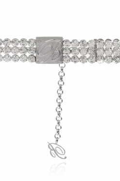 Blumarine SREBRNY Choker z aplikacją