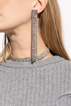 Blumarine SREBRNY Kolczyki z aplikacjami
