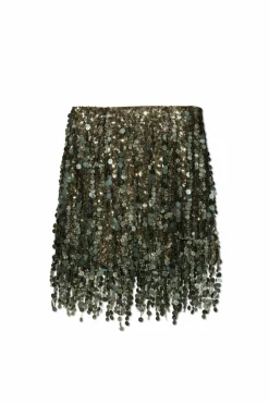 Blumarine ZIELONY Spódnica z cekinami