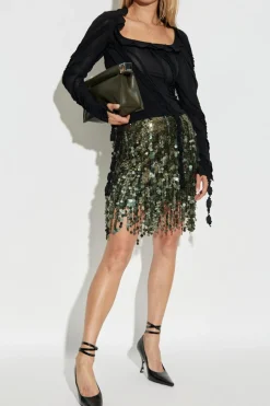 Blumarine ZIELONY Spódnica z cekinami