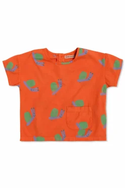 Bobo Choses CZERWONY T-shirt z kieszenią