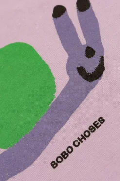 Bobo Choses FIOLETOWY Bawełniane body z nadrukiem
