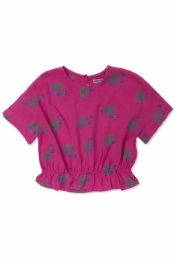 Bobo Choses RÓŻOWY Top z falbaną
