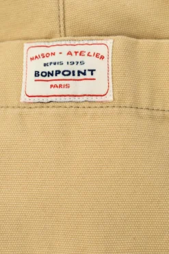 Bonpoint beżowy Spodnie z logo