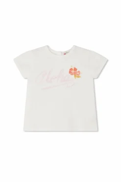 Bonpoint BIAŁY T-shirt `Aloha Cira`