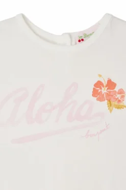 Bonpoint BIAŁY T-shirt `Aloha Cira`