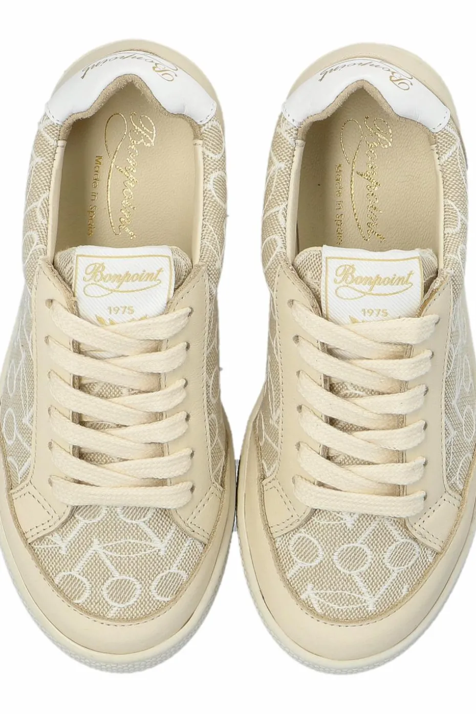 Bonpoint kremowy Buty sportowe z logo
