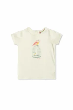 Bonpoint kremowy T-shirt `Cira`