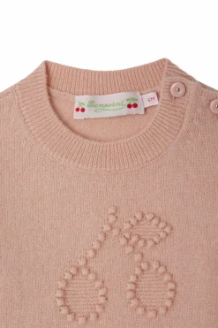 Bonpoint RÓŻOWY Kaszmirowy sweter