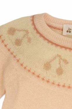 Bonpoint RÓŻOWY Komplet: sweter i spodnie