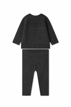 Bonpoint SZARY Komplet: sweter i spodnie