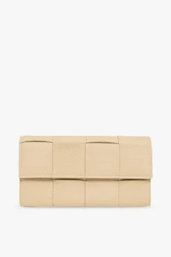 Bottega Veneta beżowy Skórzany portfel