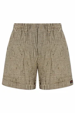 Bottega Veneta beżowy Szorty ze wzorem w kratę