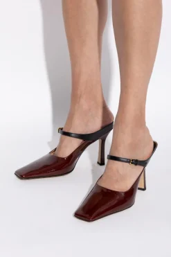 Bottega Veneta BORDO Klapki na obcasie ‘Andrea’