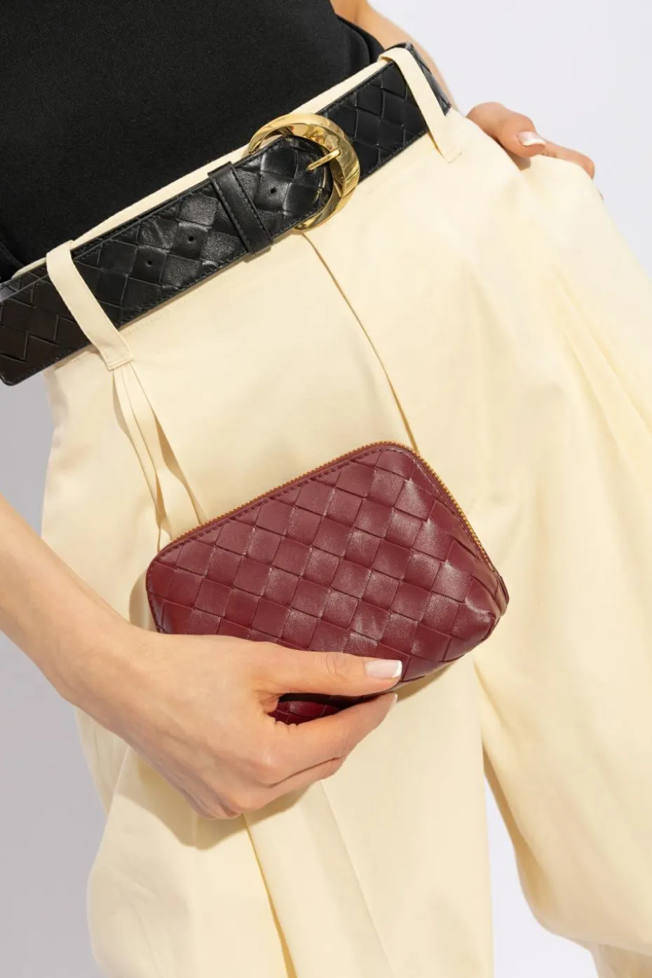 Bottega Veneta BORDO Skórzana kosmetyczka