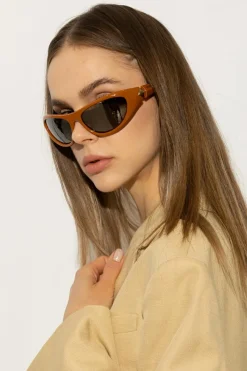 Bottega Veneta BRĄZOWY Okulary przeciwsłoneczne ‘Curve Sporty’