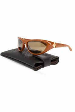 Bottega Veneta BRĄZOWY Okulary przeciwsłoneczne ‘Curve Sporty’