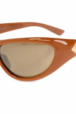 Bottega Veneta BRĄZOWY Okulary przeciwsłoneczne ‘Curve Sporty’