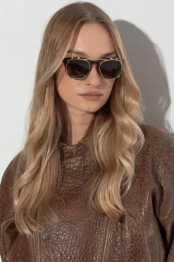 Bottega Veneta BRĄZOWY Okulary korekcyjne z nakładkami przeciwsłonecznymi.