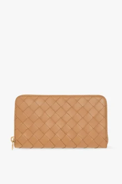Bottega Veneta BRĄZOWY Portfel z plecionką ‘Intrecciato’