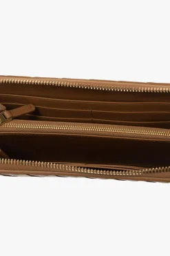 Bottega Veneta BRĄZOWY Portfel z plecionką ‘Intrecciato’