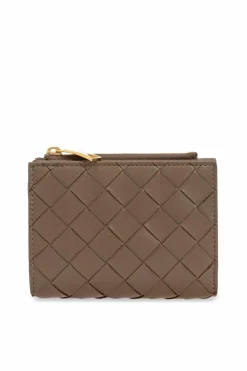 Bottega Veneta BRĄZOWY Portfel z plecionką