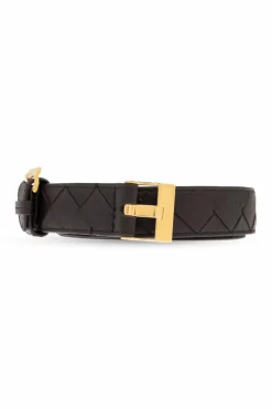 Bottega Veneta BRĄZOWY Skórzany pasek