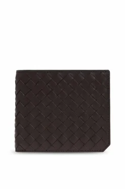 Bottega Veneta BRĄZOWY Skórzany portfel