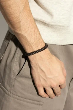 Bottega Veneta BRĄZOWY Skórzana bransoleta