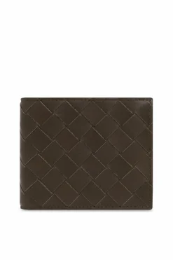 Bottega Veneta BRĄZOWY Skórzany portfel