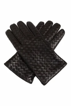 Bottega Veneta BRĄZOWY Skórzane rękawice