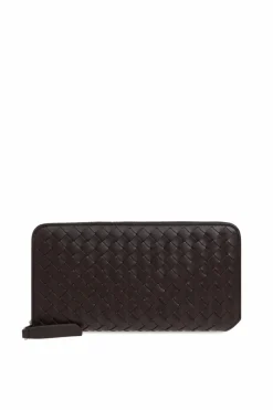 Bottega Veneta BRĄZOWY Skórzany portfel