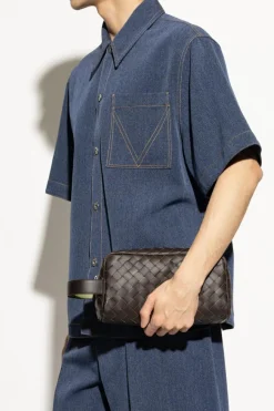 Bottega Veneta BRĄZOWY Skórzana torba do ręki `Wallace`